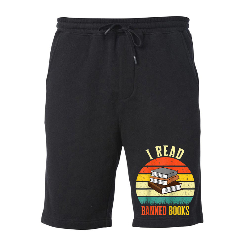 I Read Banned Books Tshirt Bookmark Funny Readers Reading Raglan Baseb Fleece Short by cm-arts | Artistshot