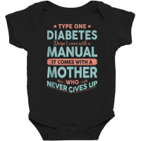 Type One Diabetes Mother Never Gives Up T1d Tank Top Baby Bodysuit | Artistshot