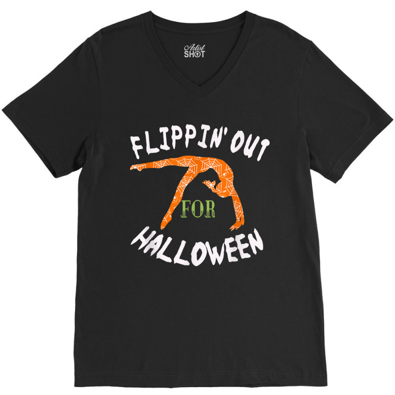 Girls Flipping Out For Halloween Gymnastics Gift V-neck Tee | Artistshot