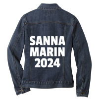 Sanna Marin 2024 - Sanna Marin - Sanna For Ladies Denim Jacket | Artistshot