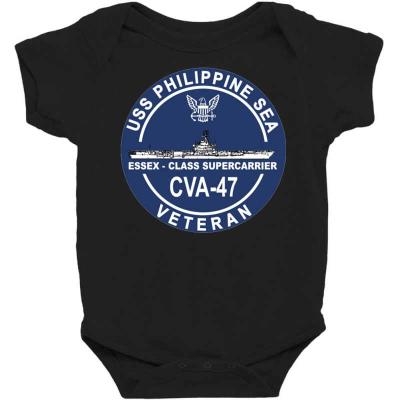 Uss Philippine Sea Cva 47 Veteran Long Sleeve T Shirt Baby Bodysuit by cm-arts | Artistshot