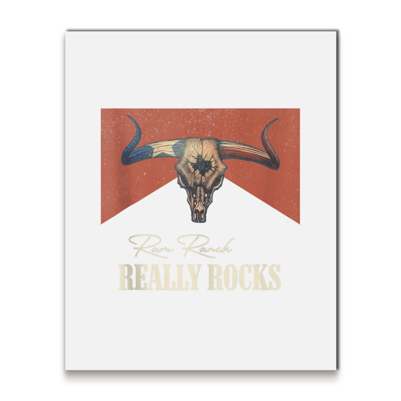 Ram Ranch Really Rocks Vintage Bull Skull Western Country Tank Top Metal Print Vertical | Artistshot