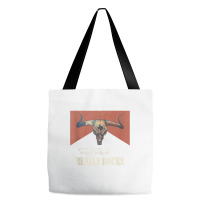 Ram Ranch Really Rocks Vintage Bull Skull Western Country Tank Top Tote Bags | Artistshot