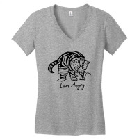 Angry Cat Minimalist Line Art Women's V-neck T-shirt | Artistshot