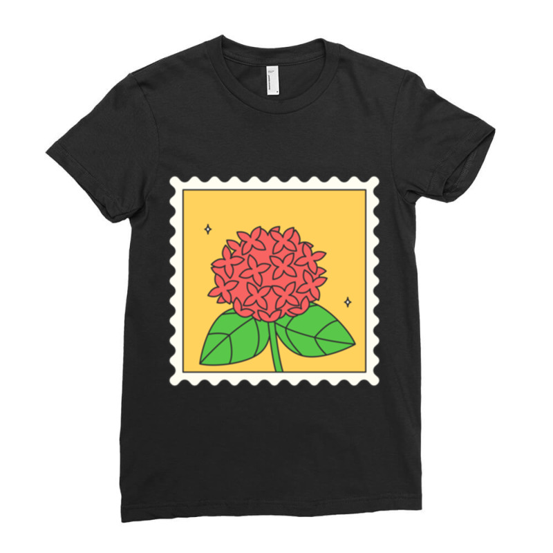 Jungle Geranium Flower Stamp Ladies Fitted T-Shirt by cm-arts | Artistshot