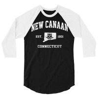 New Canaan Connecticut Ct Vintage State Athletic Style T Shirt 3/4 Sleeve Shirt | Artistshot