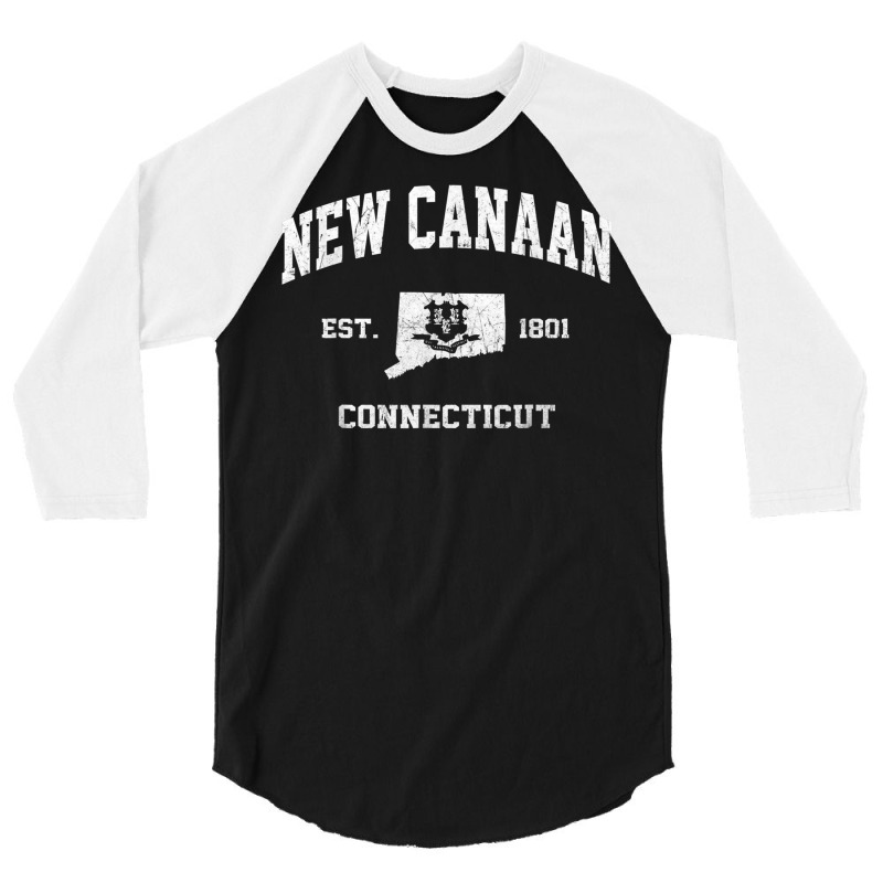 New Canaan Connecticut Ct Vintage State Athletic Style T Shirt 3/4 Sleeve Shirt by cm-arts | Artistshot