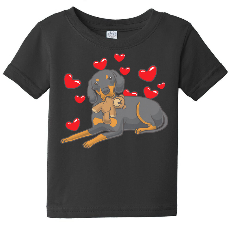 Funny T  Shirt Austrian Black And Tan Hound With Hearts T  Shirt Baby Tee by sengeryasmin | Artistshot