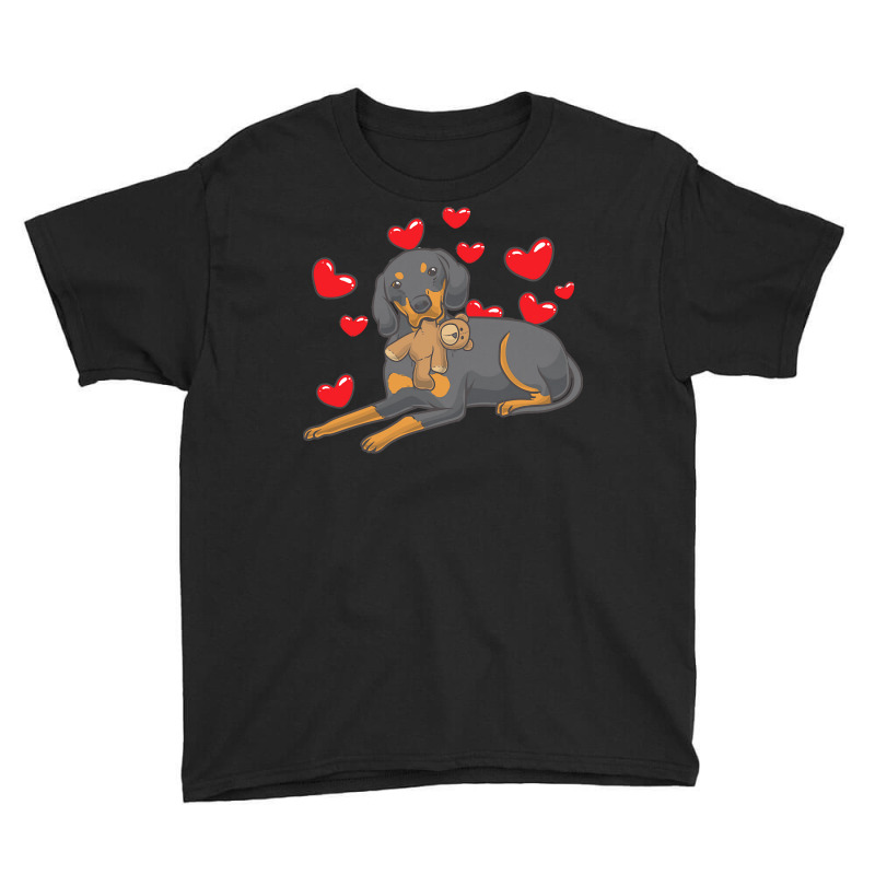 Funny T  Shirt Austrian Black And Tan Hound With Hearts T  Shirt Youth Tee by sengeryasmin | Artistshot