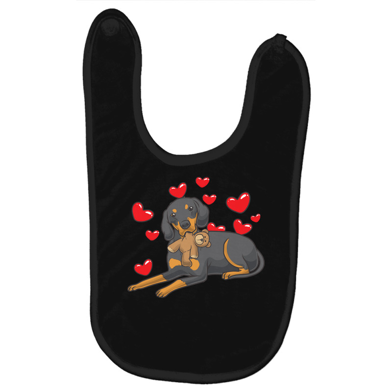 Funny T  Shirt Austrian Black And Tan Hound With Hearts T  Shirt Baby Bibs by sengeryasmin | Artistshot