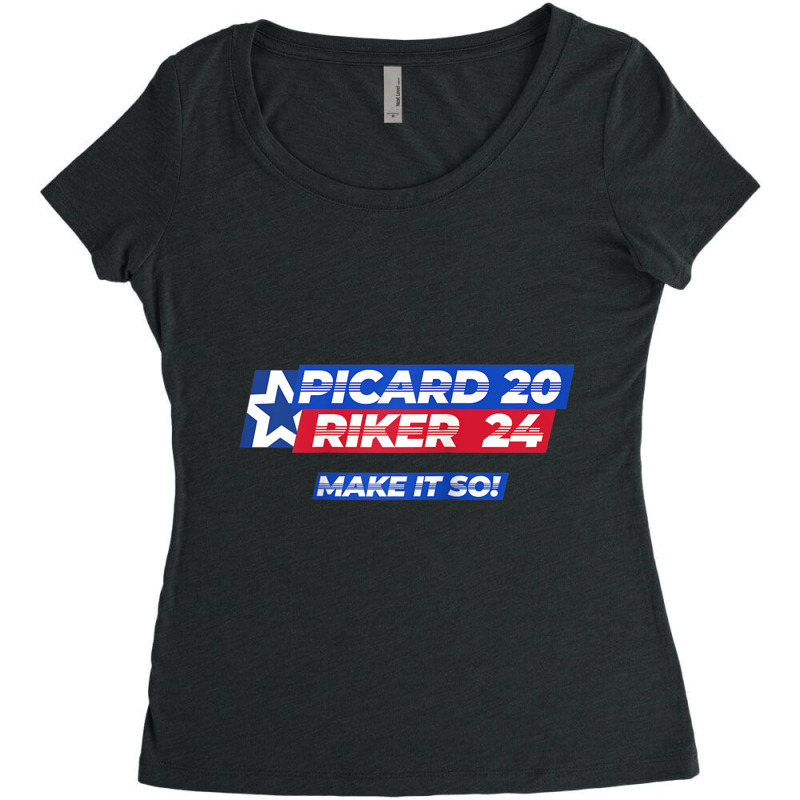 Picard Riker 2024 Make It So Politics Election Parody Funny Raglan Bas Women's Triblend Scoop T-shirt by cm-arts | Artistshot