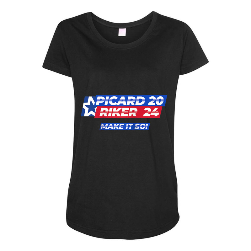 Picard Riker 2024 Make It So Politics Election Parody Funny Raglan Bas Maternity Scoop Neck T-shirt by cm-arts | Artistshot