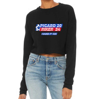 Picard Riker 2024 Make It So Politics Election Parody Funny Raglan Bas Cropped Sweater | Artistshot