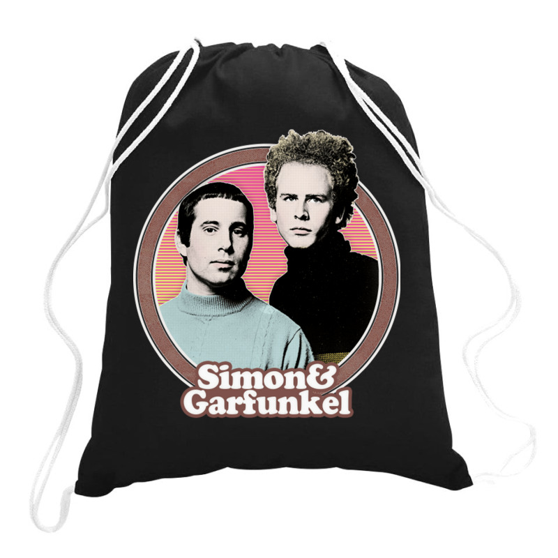 Simon Amp Garfunkel Original Retro Fan Art Design Drawstring Bags | Artistshot