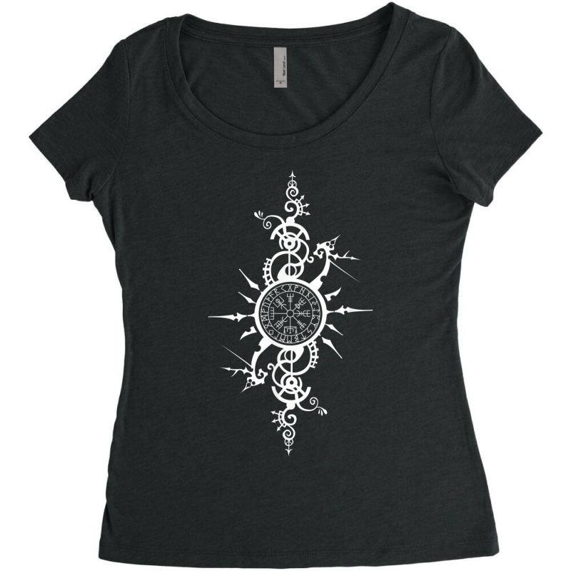 Celtic Viking Compass Vegvisir Rune Nordic Symbol Women's Triblend Scoop T-shirt by MaraRojas | Artistshot