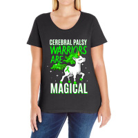 Cerebral Palsy Warrior Magical Unicorn Ataxic Green Ribbon Ladies Curvy T-shirt | Artistshot