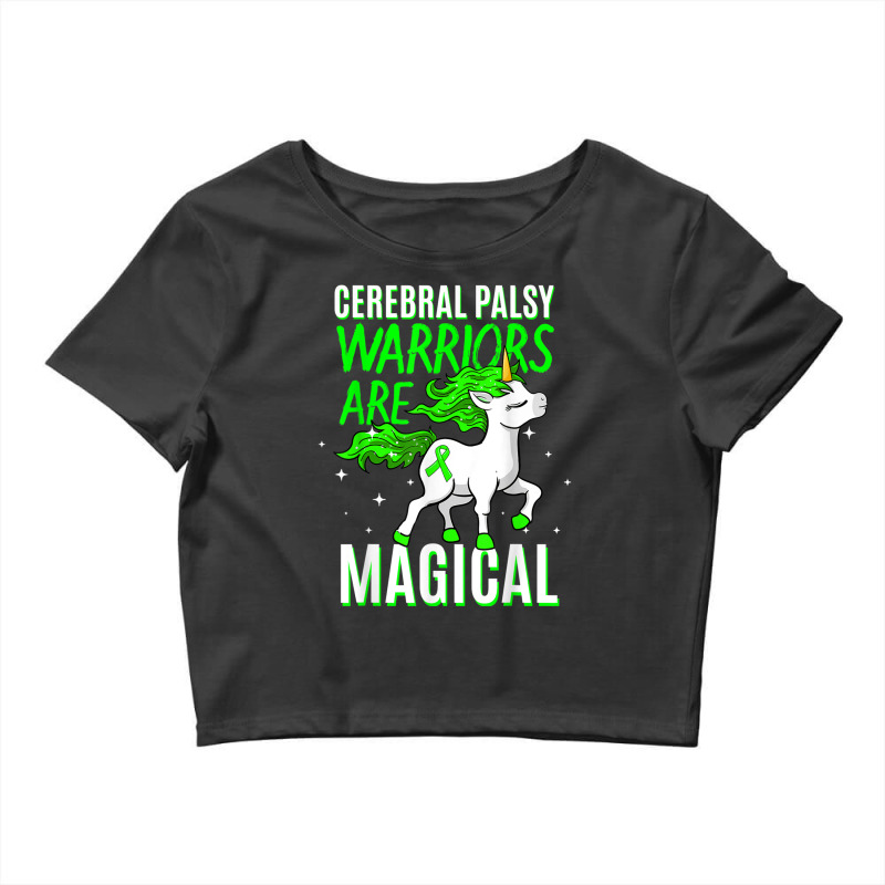 Cerebral Palsy Warrior Magical Unicorn Ataxic Green Ribbon Crop Top by MaraRojas | Artistshot