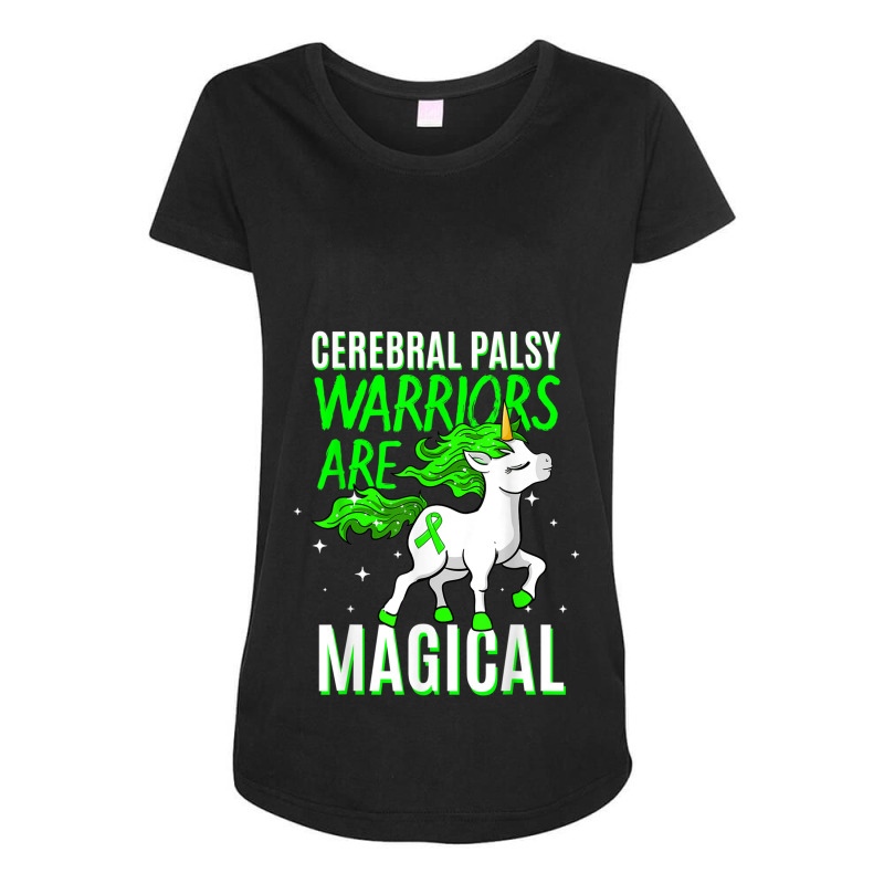 Cerebral Palsy Warrior Magical Unicorn Ataxic Green Ribbon Maternity Scoop Neck T-shirt by MaraRojas | Artistshot