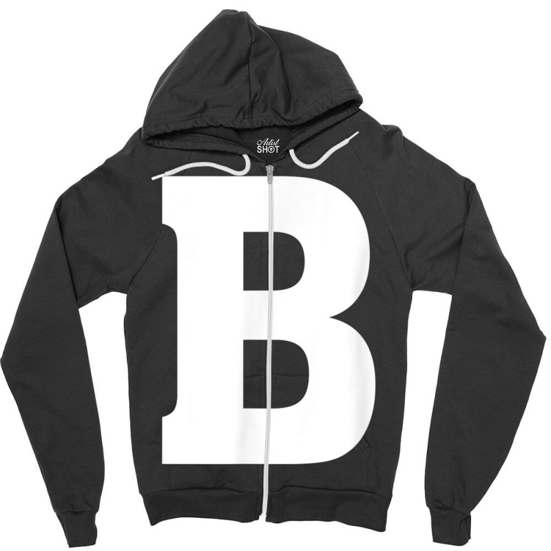 Letter B Capital Letter Alphabet Zipper Hoodie by MillaLampman | Artistshot