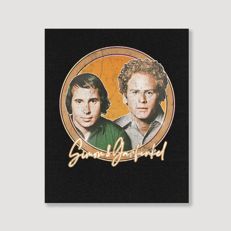 Simon Amp Garfunkel Retro Style Fan Design Portrait Canvas Print | Artistshot