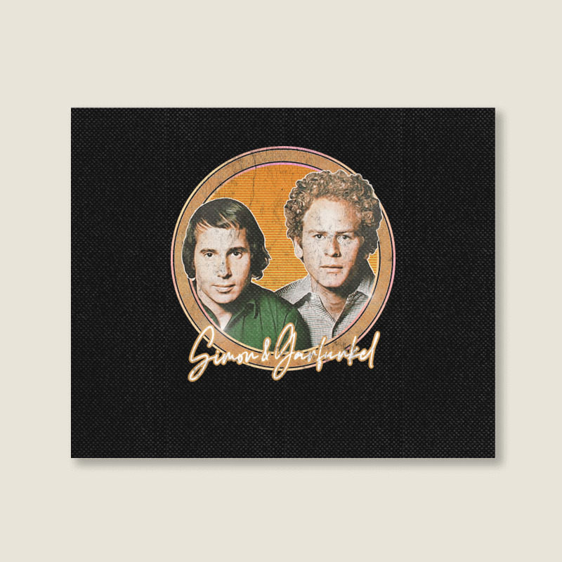 Simon Amp Garfunkel Retro Style Fan Design Landscape Canvas Print | Artistshot