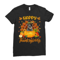 Happy Thanksgiving Australian Cattle Dog Turkey Pumpkin Premium T Shir Ladies Fitted T-shirt | Artistshot