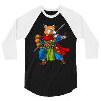 Red Panda Bear Ninja Samurai Warrior Funny Kung Fu Boys Kids 3/4 Sleeve Shirt | Artistshot