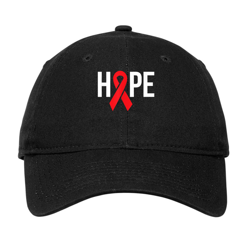 Hope Aids Hiv Red Ribbon Awareness Gift World Aids Day Adjustable Cap by ValentinoHoover | Artistshot