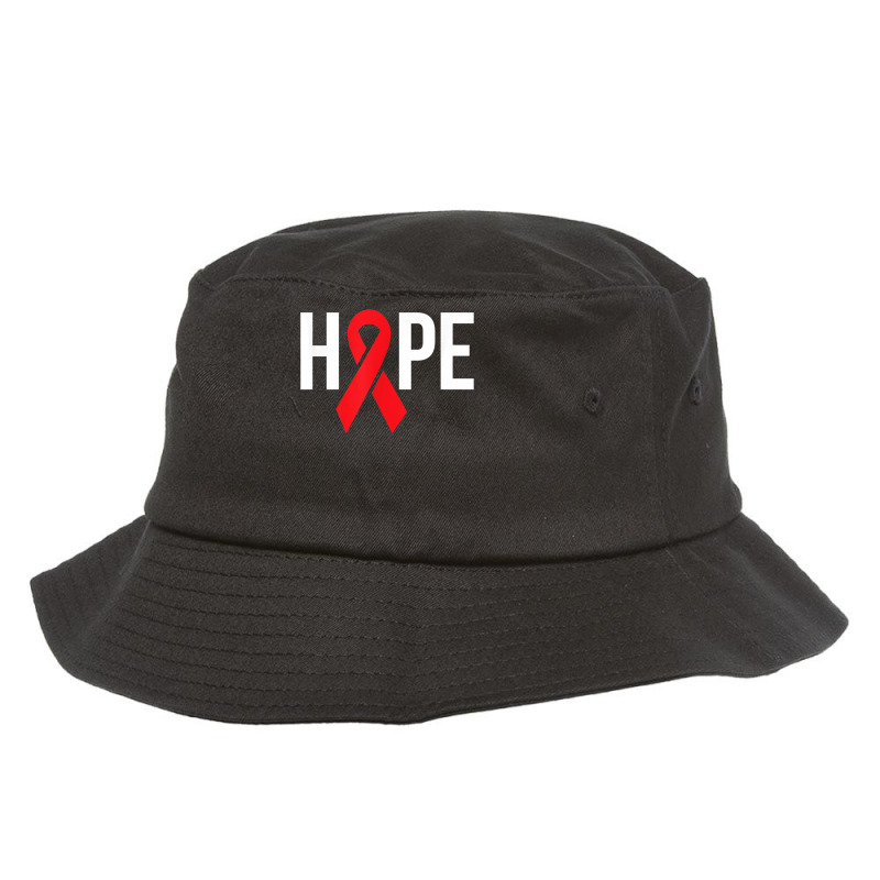 Hope Aids Hiv Red Ribbon Awareness Gift World Aids Day Bucket Hat by ValentinoHoover | Artistshot