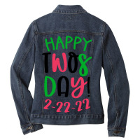 Happy Twosday 2022 Ladies Denim Jacket | Artistshot