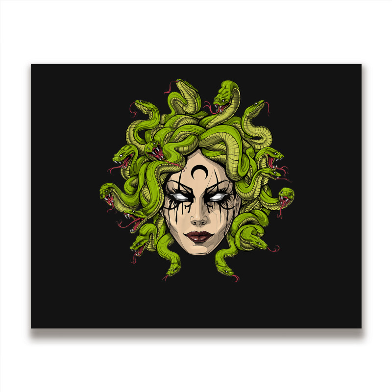 Medusa Greek Goddess Snakes Ancient Greece Mythology Gothic Metal Print Horizontal | Artistshot