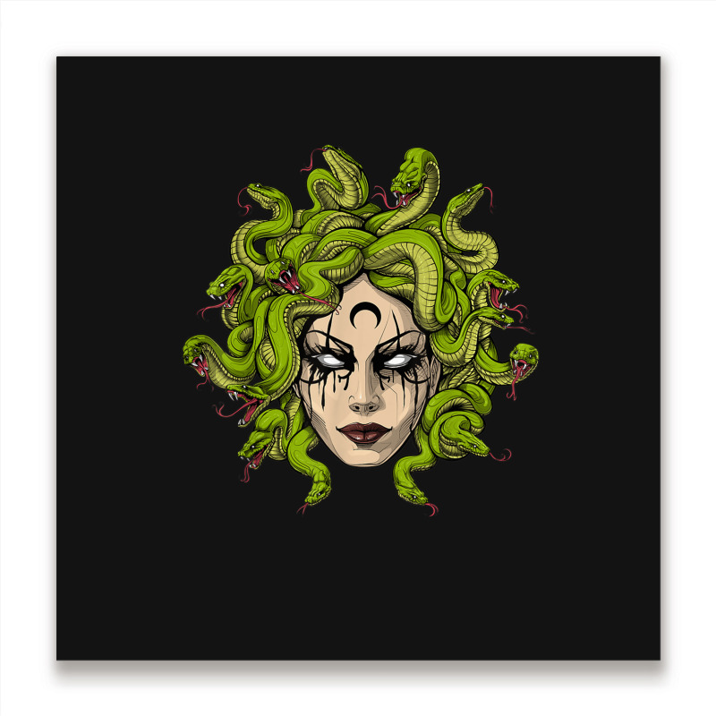 Medusa Greek Goddess Snakes Ancient Greece Mythology Gothic Metal Print Square | Artistshot