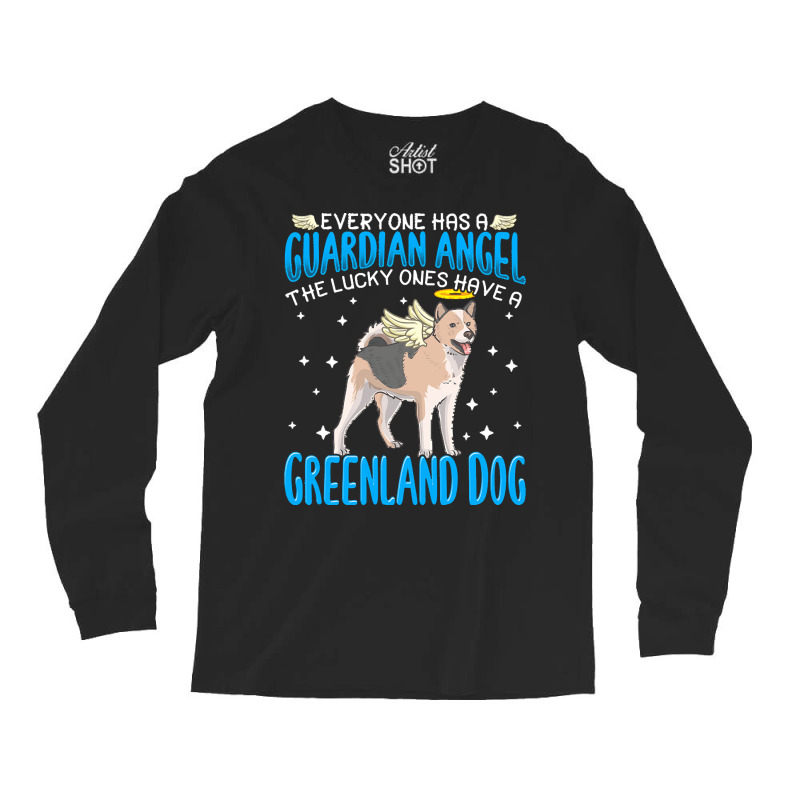 Greenland Dog T  Shirt Greenland Dog With Guardian Angel T  Shirt Long Sleeve Shirts | Artistshot