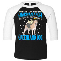 Greenland Dog T  Shirt Greenland Dog With Guardian Angel T  Shirt Toddler 3/4 Sleeve Tee | Artistshot