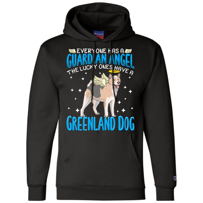 Greenland Dog T  Shirt Greenland Dog With Guardian Angel T  Shirt Champion Hoodie | Artistshot