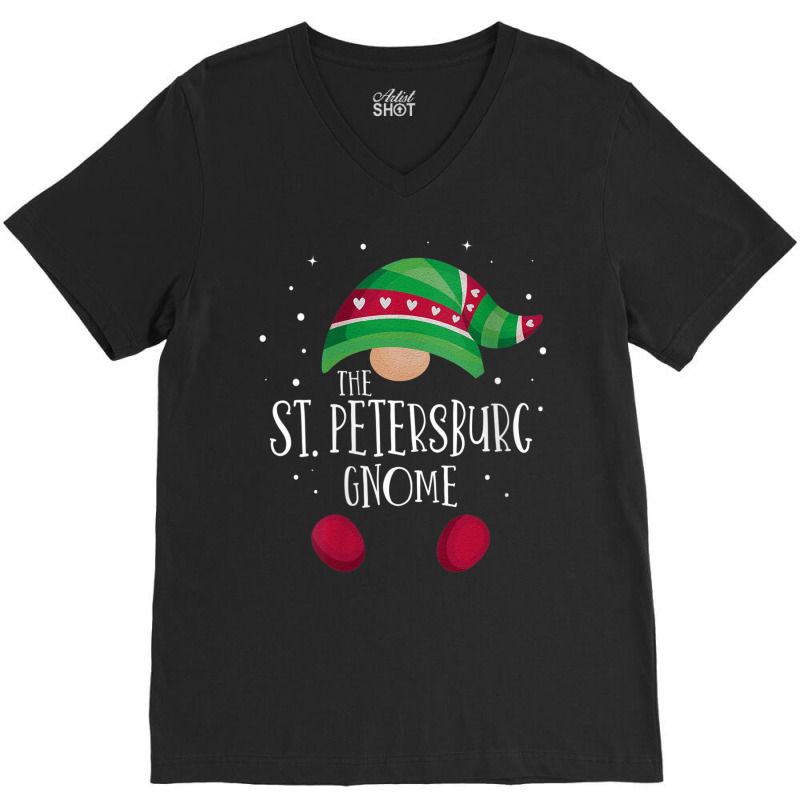 Womens St. Petersburg Gnome Family Matching Christmas Pajamas V Neck T V-Neck Tee by cm-arts | Artistshot