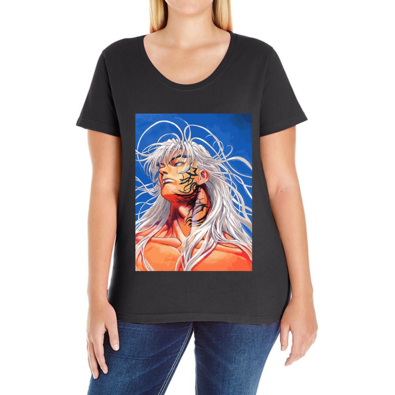 Bastard 90s Anime Ladies Curvy T-Shirt by cm-arts | Artistshot