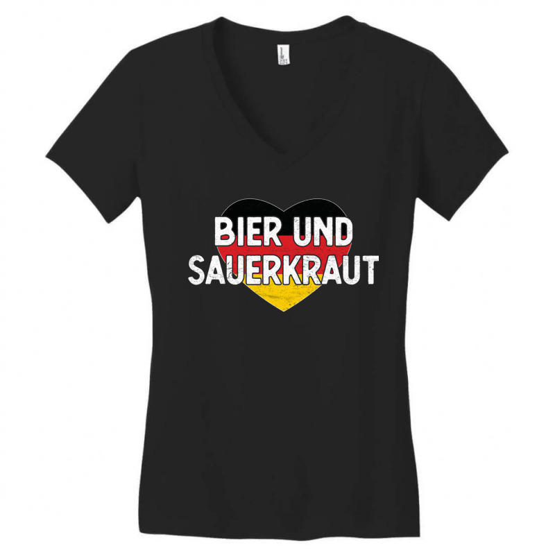 Bier Und Sauerkraut Oktoberfest Long Sleeve Women's V-Neck T-Shirt by cm-arts | Artistshot