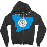 Flag Map Of Columbus Zipper Hoodie | Artistshot