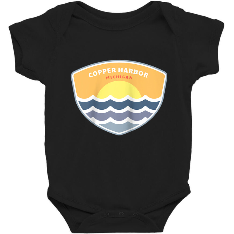 Copper Harbor Michigan Mi Sunset Vacation Souvenir Raglan Baseball Tee Baby Bodysuit | Artistshot