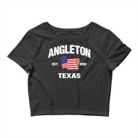 Angleton Texas Tx Usa Stars & Stripes Vintage Style Crop Top | Artistshot