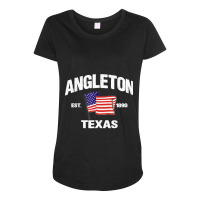 Angleton Texas Tx Usa Stars & Stripes Vintage Style Maternity Scoop Neck T-shirt | Artistshot