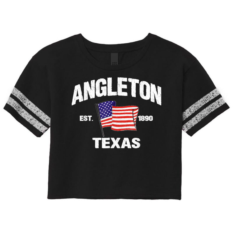 Angleton Texas Tx Usa Stars & Stripes Vintage Style Scorecard Crop Tee by kevinnichols | Artistshot