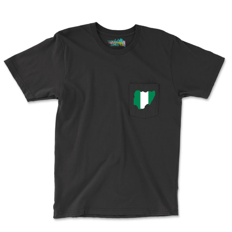 Flag Map Of Nigeria Pocket T-shirt | Artistshot