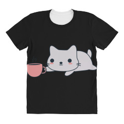 cute coffee loving kitten All Over Women's T-shirt | Artistshot