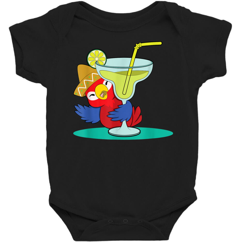 Tropical Summer Vacation Birds Parrots Drinking Margarita T Shirt Baby Bodysuit by cm-arts | Artistshot