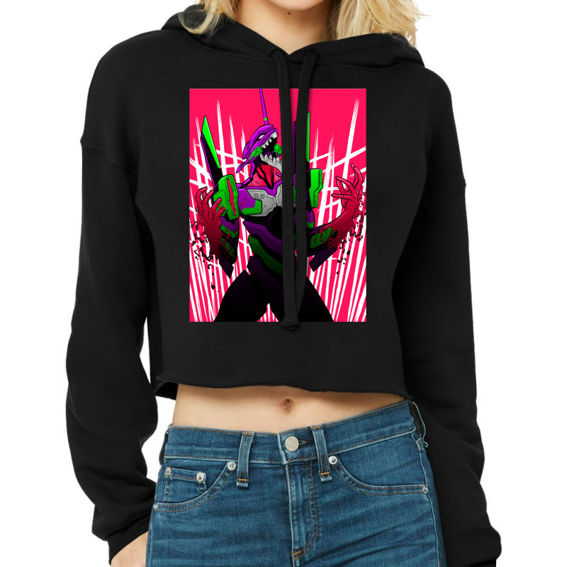 Anime Evangelion Unit 01 Classic Cropped Hoodie by cm-arts | Artistshot