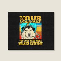 Alaskan Klee Kai Malamute Siberian Husky Dog Walking Humor Landscape Canvas Print | Artistshot