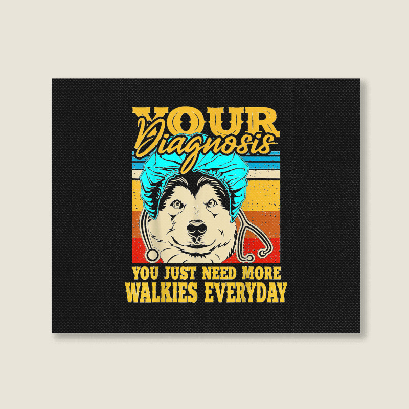 Alaskan Klee Kai Malamute Siberian Husky Dog Walking Humor Landscape Canvas Print | Artistshot