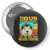 Alaskan Klee Kai Malamute Siberian Husky Dog Walking Humor Pin-back Button | Artistshot